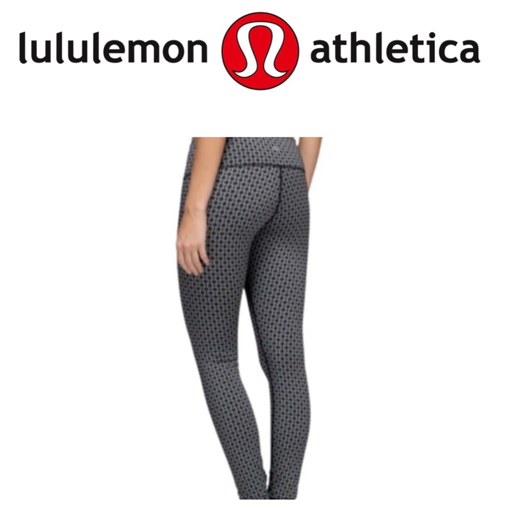 lululemon athletica Gray Patterned High-Rise Leggings
